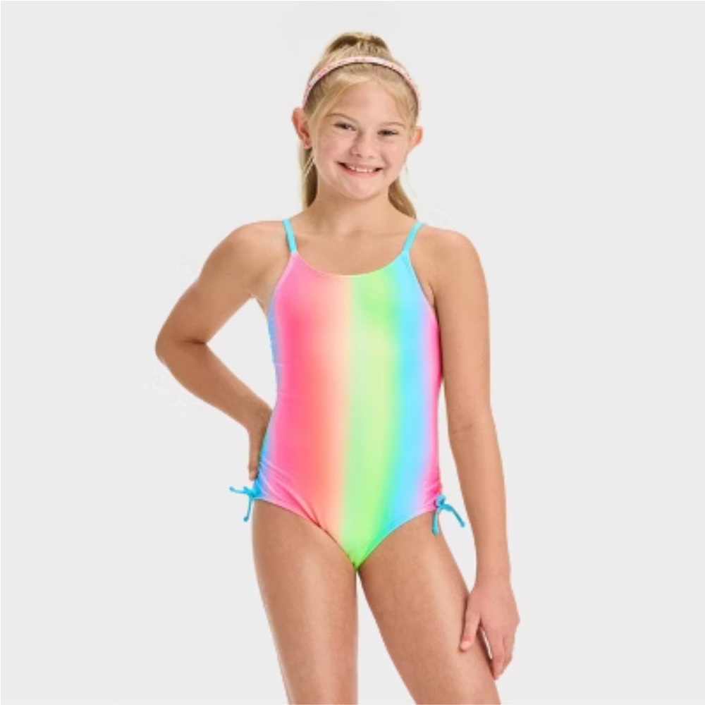 Lizens Rainbow Gradient colorful Swimsuit size 8/10 new